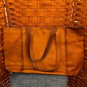 Noonday Collective Elegant Tan Leather Tote
